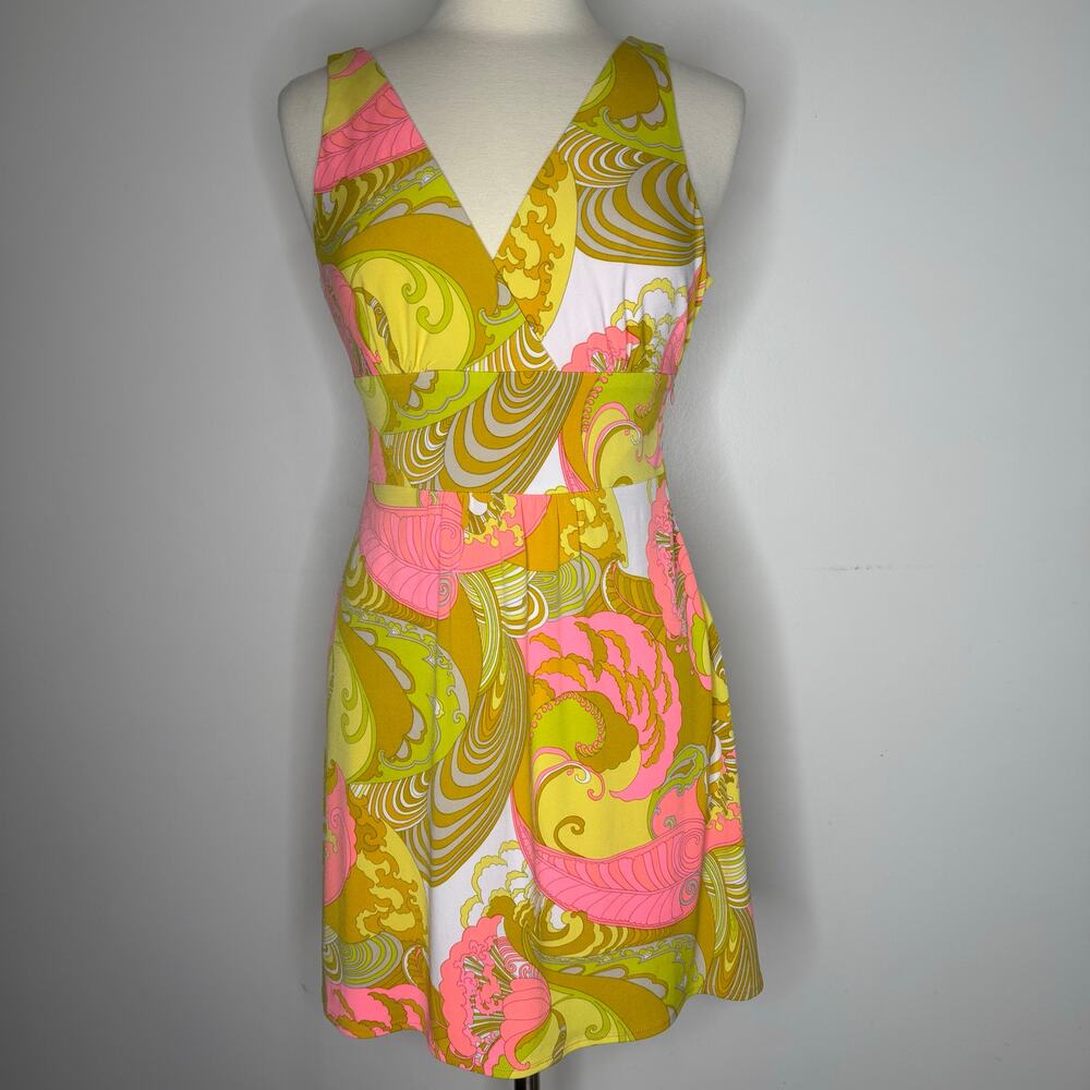 VINTAGE | LAUNDRY Shelli Segal Pucciesque Psychedelic Print Jersey Dress Size 4